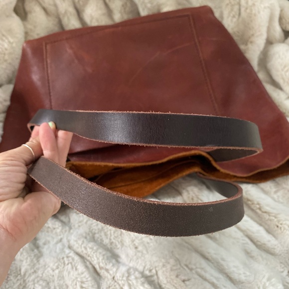 Portland Leather Goods Pebbled Leather Nutmeg Tote Bag - Picture 5 of 10